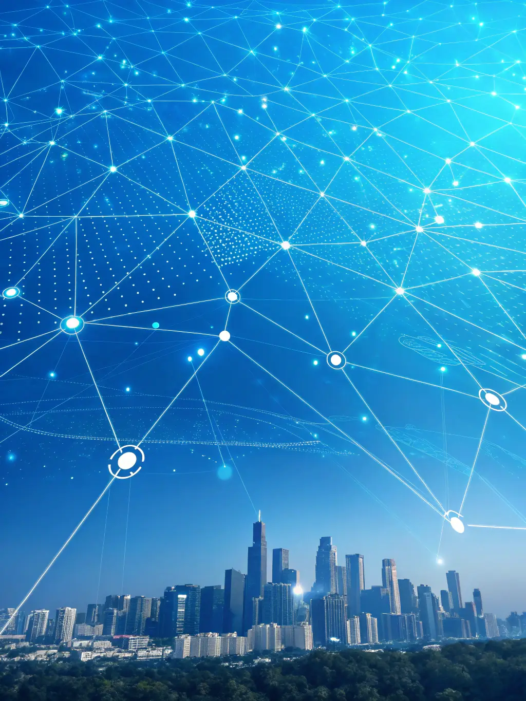 A visually striking image representing Zyphix's quantum-powered advertising engine, with abstract elements suggesting interconnectedness and real-time data flow, used to illustrate the core technology behind the service.